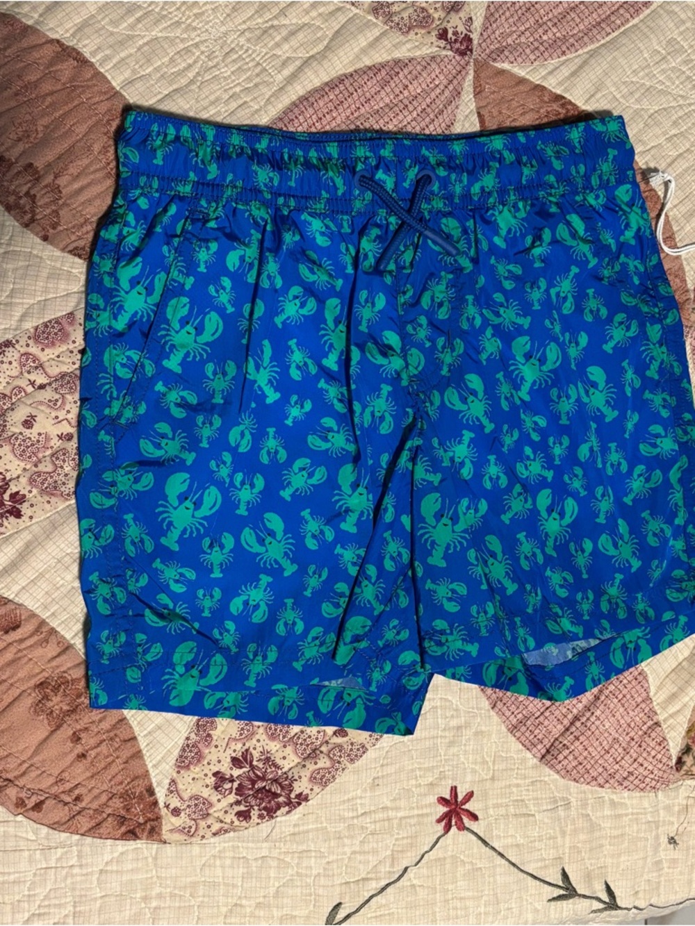 Roller Rabbit Blue Swim with Green Lobster Print size 8 boy